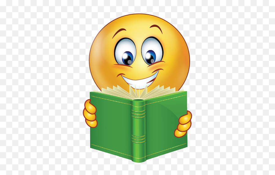 Successful Student With Study Book Emoji - Emoji Reading A Book,Face ...