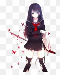 Gambar Anime Girl Gif Transparent Animegif77 - Black Haired Anime Girl Emoji,Nisekoi Discord Emojis