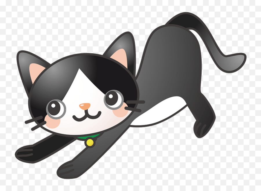Black Cat Is Stretching Clipart Free Download Transparent - Clipart Transparent Animal Stretching Emoji,Stretching Emoji