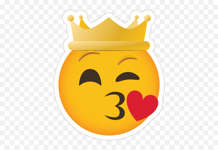 Phone Emoji Sticker Crown Blowing A Kiss - Emoji With Crown,Blowing A Kiss Emoji