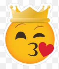 Phone Emoji Sticker Crown Blowing A Kiss - Emoji With Crown,Blowing A Kiss Emoji