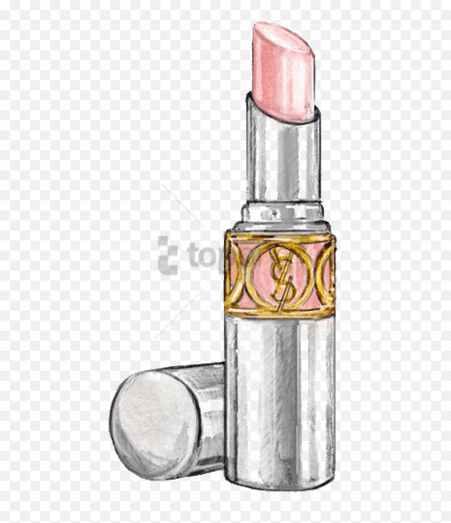 Download Hd Free Png Yves Saint Laurent Lipstick Drawing Png - Lipstick Drawing Ysl Emoji,Lipstick Emoji Transparent