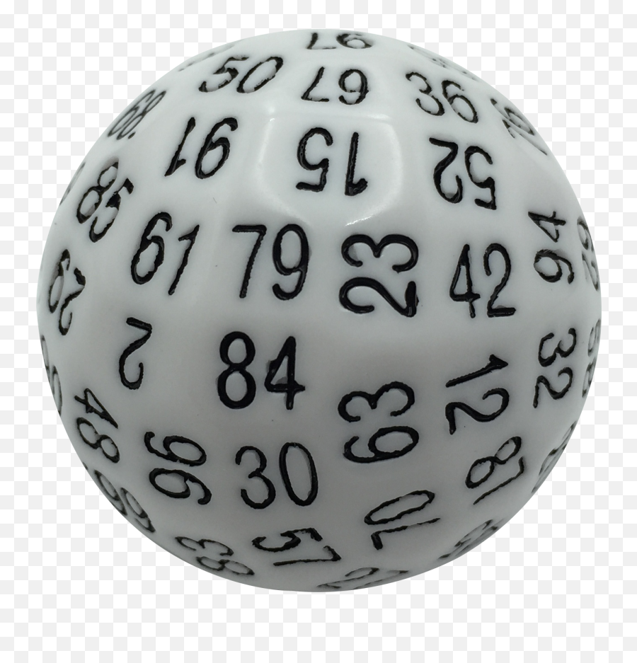 Single 100 Sided Polyhedral Dice D100 Solid White Color With Black Numbering 45mm Emoji,Huge Eye Roll Emoji
