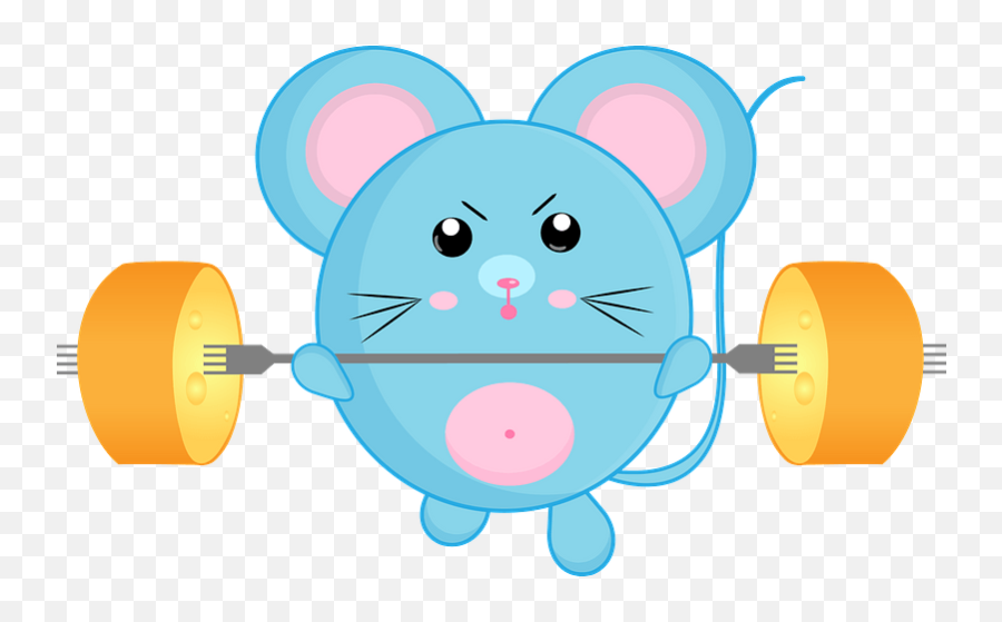 Cartoon Mouse With Barbell Clipart Free Download Emoji,All Emojis Kettlebell