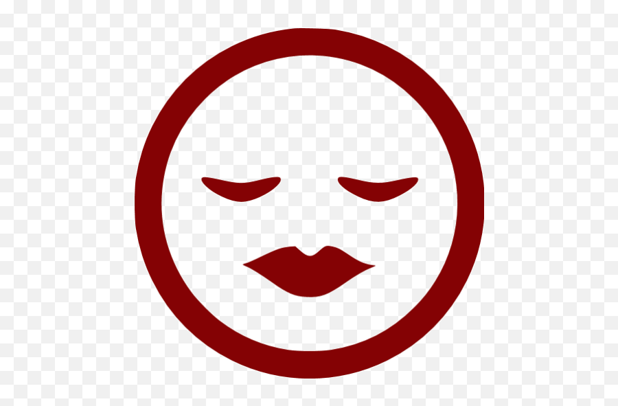 Maroon Kiss Icon - Free Maroon Emoticon Icons Emoji,Emoticon Kissing.