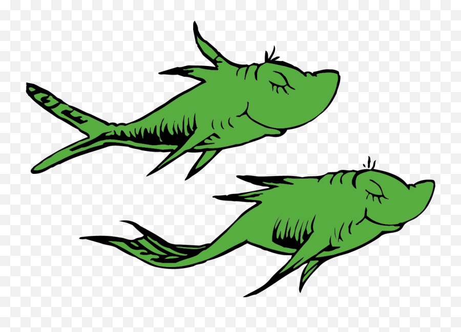 Clipart Fish Green Clipart Fish Green - Dr Seuss Two Fish Clip Art Emoji,Boy Fishing Pole Fish Emoji