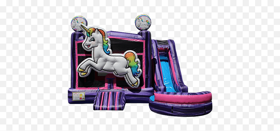 Inflatable Bounce U0026 Slide Combos New York Clownscom - Unicorn Combo Bounce House Emoji,Fun Emoji Combos