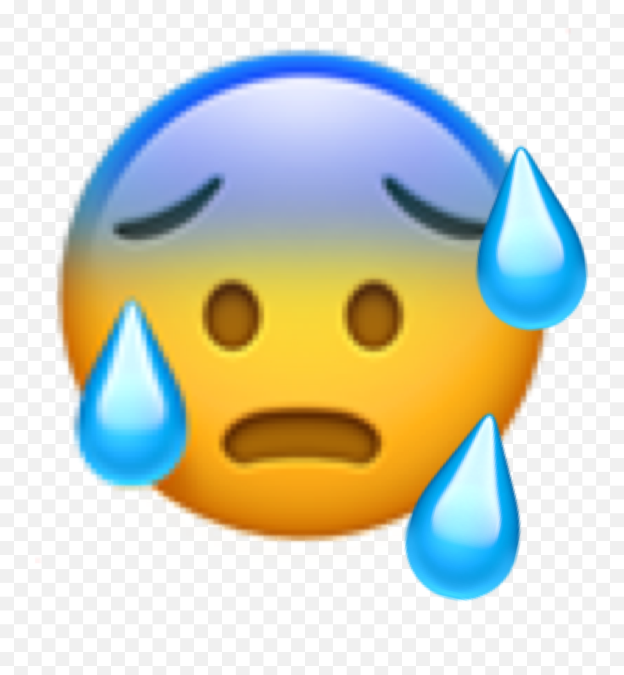 Hot Sweat Emoji Freetoedit Sticker By Em - Transparent Background Worried Emoji,Sweat Emoji Png
