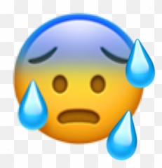 Hot Sweat Emoji Freetoedit Sticker By Em - Transparent Background Worried Emoji,Sweat Emoji Png