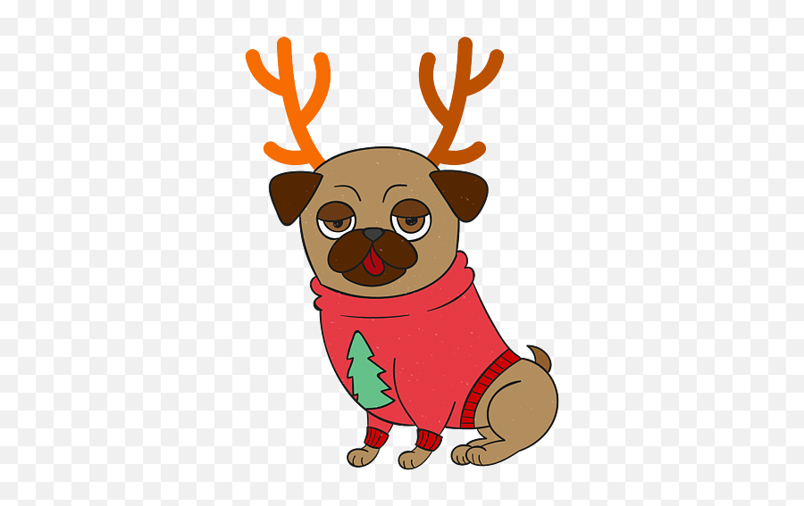 Cute Reindeer Pug Dog Lover Christmas Xmas Costume Yoga Mat - Animal Figure Emoji,Xmas Reindeer Emoticon