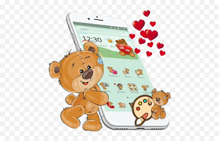 Amazoncom Cute Little Teddy Bear Theme Appstore For Android Emoji,Blushing Emoji Iphone To Android