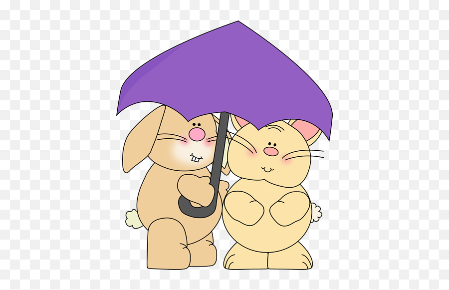 Children Sharing Clip Art - Bunny Holding Umbrella Clipart Emoji,Clip Art Sharing Emotion