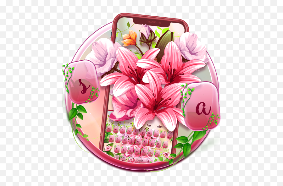 Pink Spring Flowers Keyboard Theme Apk 10001001 - Download Floral Emoji,Spring Flowers Emojis