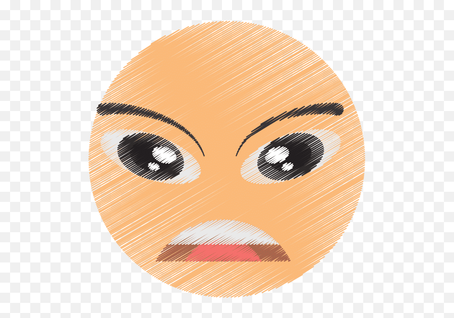Angry Drawing - Happy Emoji,Disapproving Look Emoticon