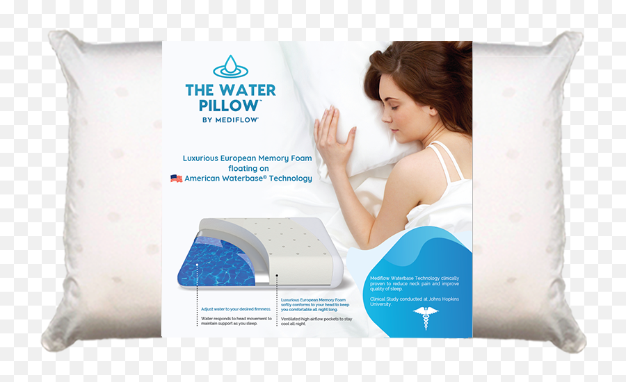 Water Pillow By Mediflow Memory Foam Re - Invented With Waterbase Technology Clinically Proven To Reduce Neck Pain U0026 Improve Sleep Quality Single Emoji,Emoji Body Pillow 5 Below