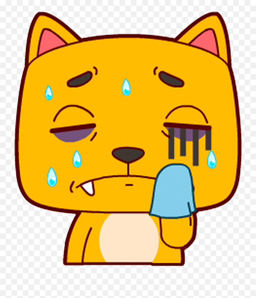 Cat Sticker Animation Dog Kitten - Sweating Blod Animated Gif Emoji,Cat Emoticons