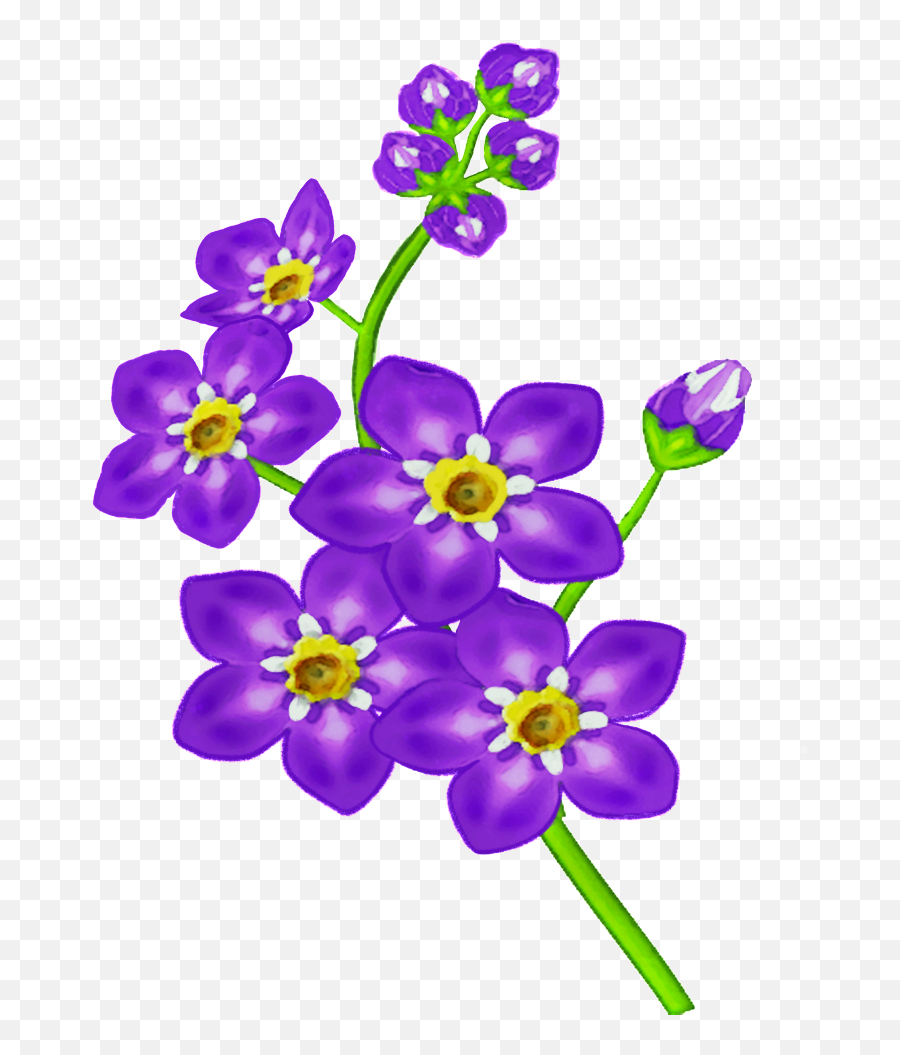 Download Hand Painted Purple Flower Png Transparent Emoji,Purple Rose Emoji
