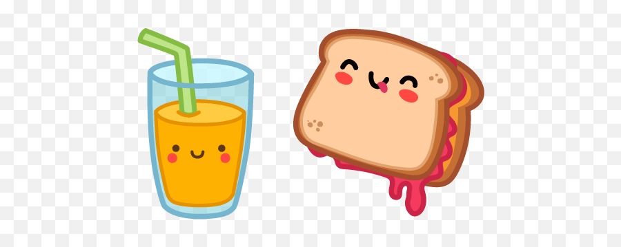 Cute Sandwich And Juice Sandwiches Slice Of Bread Peanut - Sandwich And Juice Png Emoji,Ice Cream Sandwich Emoji