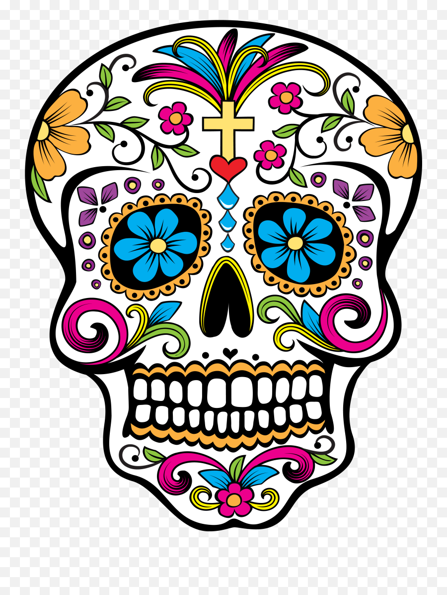 Day Of The Dead Program And Craft - Sugar Skull Tile Coaster Transparent Dia De Los Muertos Skull Png Emoji,Day Of The Dead Emoji