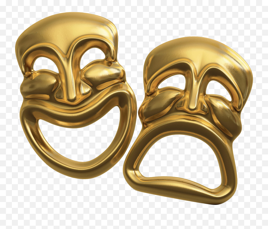 Mask Gold Theatre Golden Actor Sticker - Gold Theatre Mask Png Emoji,Actor Emoji