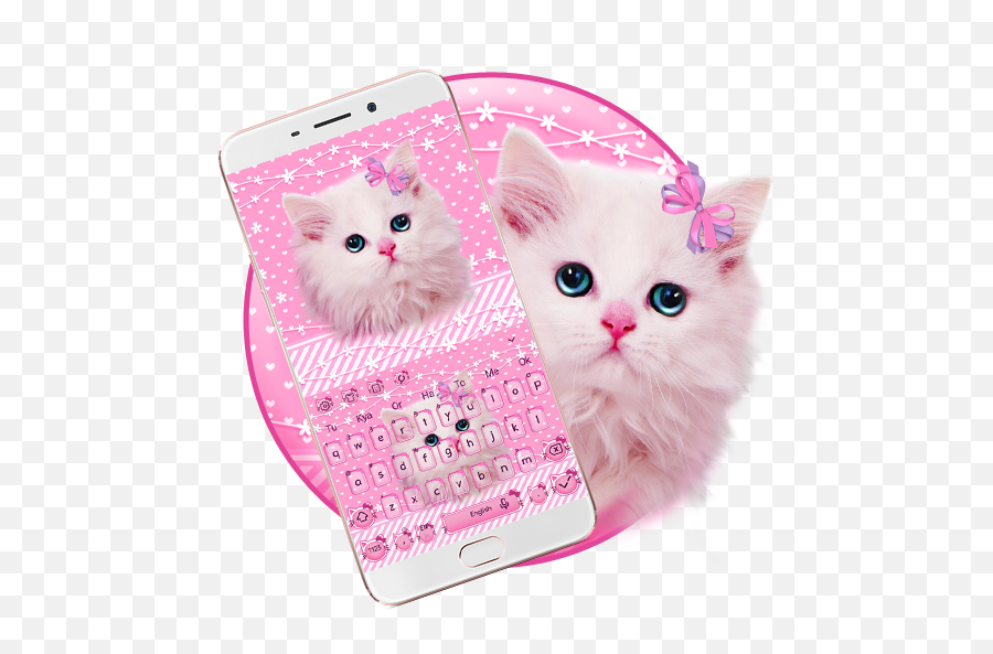 Hello Pink Cute Kitty Keyboard - Download Keyboard Android Lucu Emoji,Pink Cat Emoji