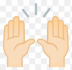 Manos Levantadas Celebrando En Tono De Piel Claro - Emoji Maos Pra Cima Png,Imagenes De Manitos Emoticon
