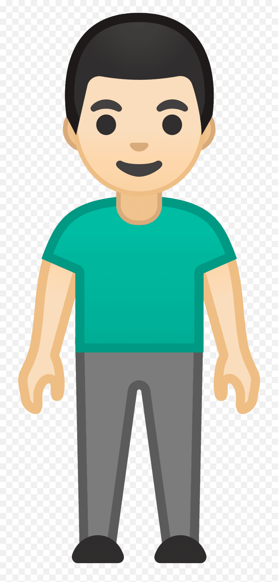 Man Standing Emoji Clipart - Man Holding Hand A Woman Cartoon Transparent,Emoji With Brown Hair