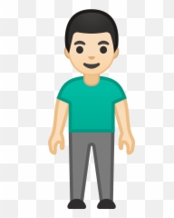 Man Standing Emoji Clipart - Man Holding Hand A Woman Cartoon Transparent,Emoji With Brown Hair