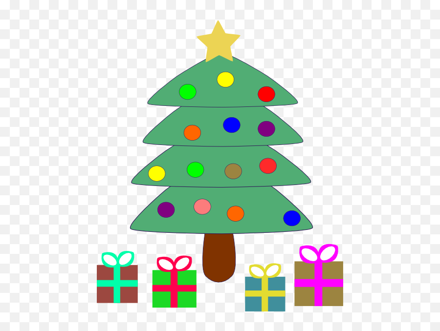 Free Cartoon Pictures Of Christmas Presents Download Free - Christmas Tree Clipart With Presents Emoji,Christmas Tree Emojis