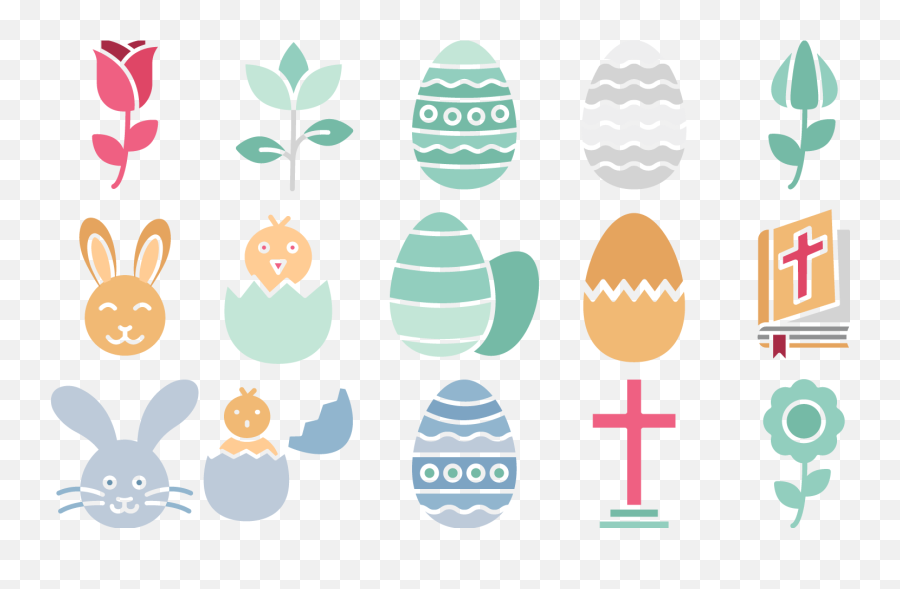 Easter Celebration Line Icons Pack 50 - Vertical Emoji,Easter Basket Emoji