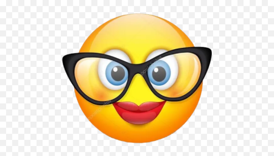 Emoji 3a By Moody - Sticker Maker For Whatsapp Smiley Girl Emoji With Glasses,Emoticon Con Movimiento