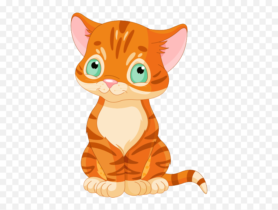 Wide Eyes Orange Cat Cartoon Png - Transparent Cat Cartoon Png Emoji,Orange Cat Emoji