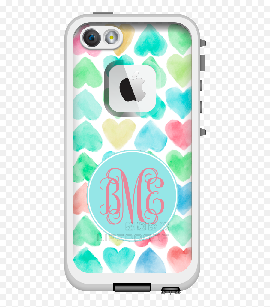 Download Watercolor Hearts Monogrammed Lifeproof Iphone 55s Emoji,Getting Emojis On Iphone 5