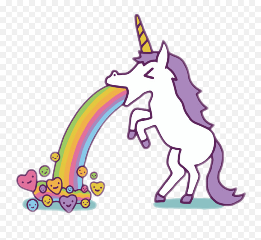 Transparent Vomit Clip Art - Unicorn Puking Rainbow Png Emoji,Alt Barfing Emoji