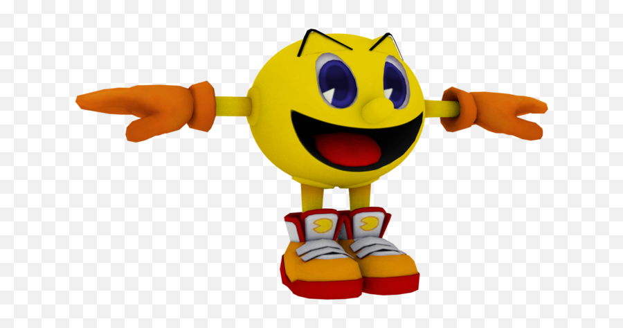 Wii - Pacman Party Pacman The Models Resource Ssbu Pac Man 3d Model Emoji,Facebook Party Emoticon