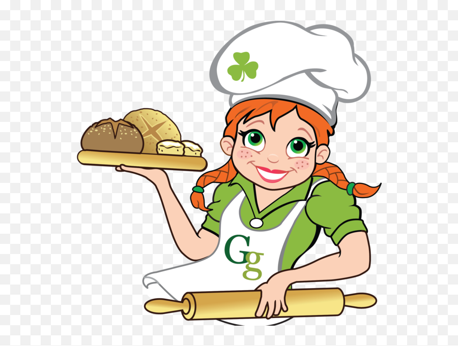 Gaelic Girl Goodies - Girl Baking Bread Clipart Png Happy Emoji,Emoji Goodies