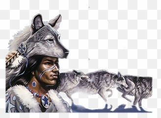 Man Wolf Indian Terrieasterly Sticker By Territales - Cherokee Indian And Wolf Emoji,Indian Man Emoji