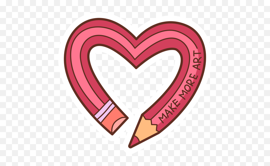 Pencil Heart Make More Art Sticker - Sticker Mania Emoji,Infinity Gauntlet Stones Emojis