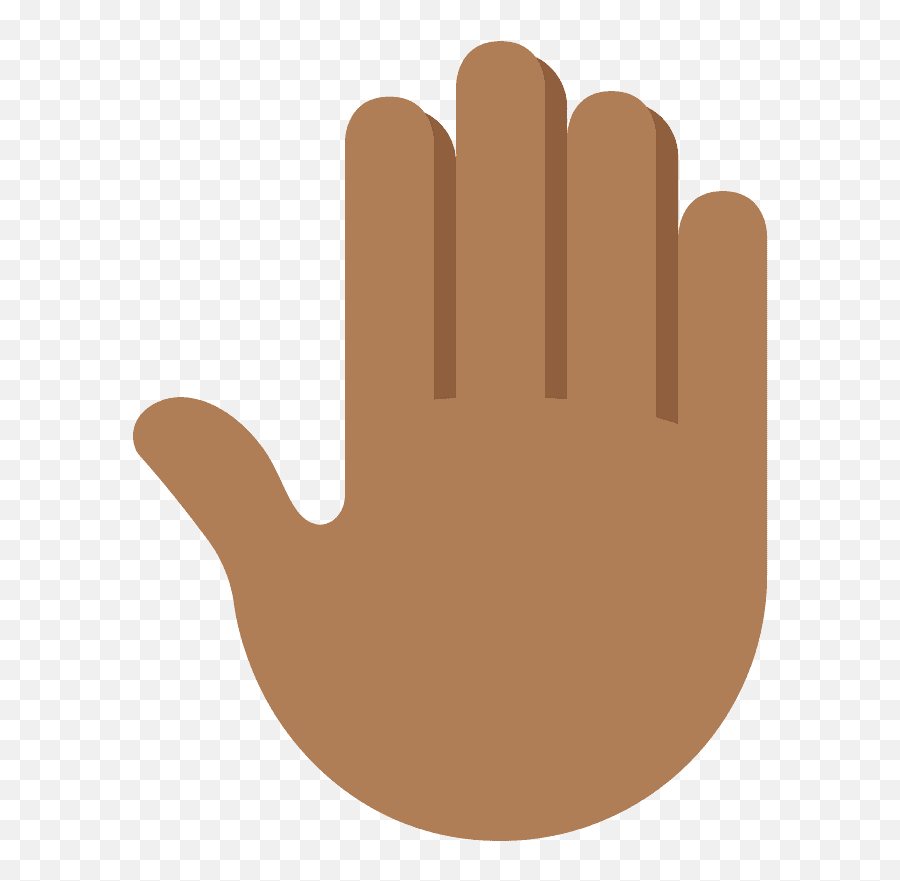 Medium - Skin Tone 5 Raised Hand Emoji,Back Emoji
