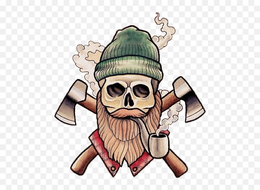 Lumberjack Pipe Dapper Sticker By Jessica Rae Wyatt - Lumberjack Tattoo Idea Emoji,Lumberjack Emojis