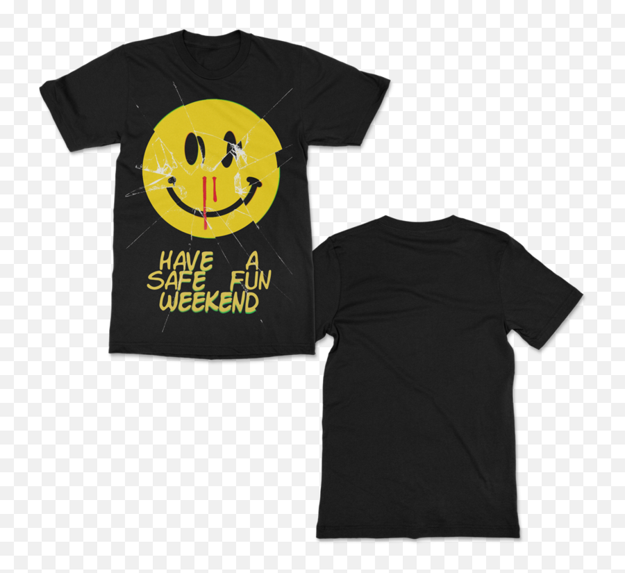 Cracked Tshirt - Black Emoji,T 800 Emoticon