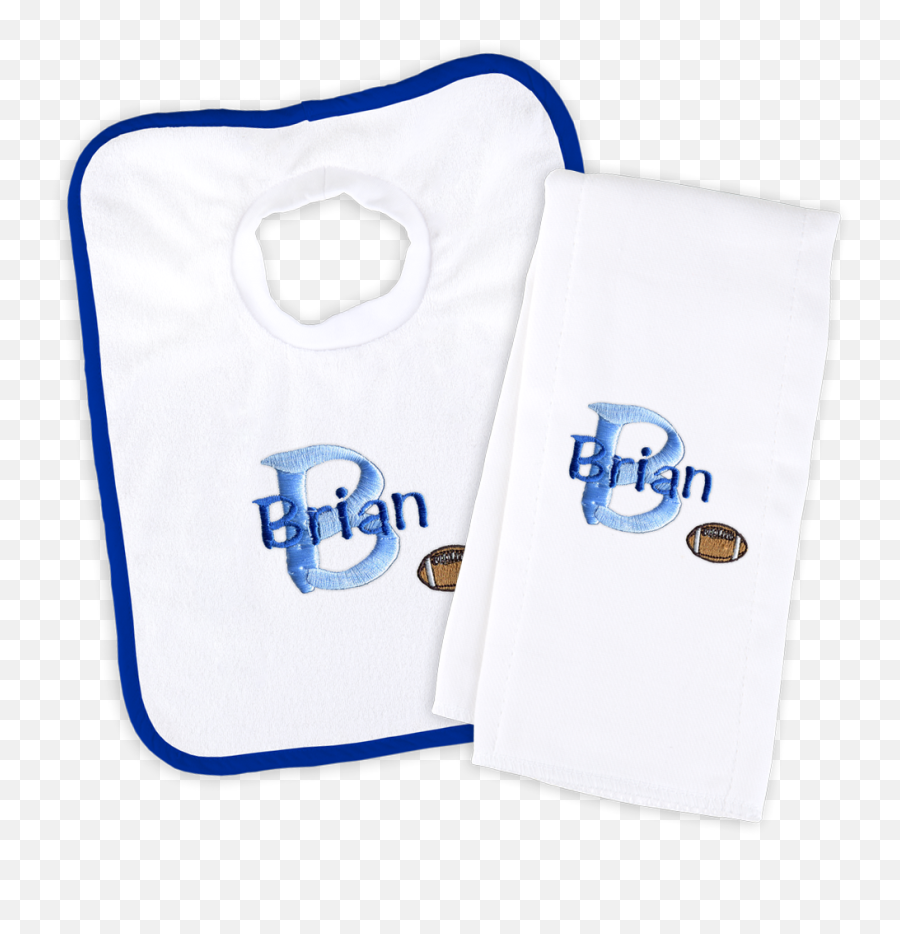 Personalized Bib And Burp Cloth Set With Football Initial - Unisex Emoji,Tennessee Football Emojis