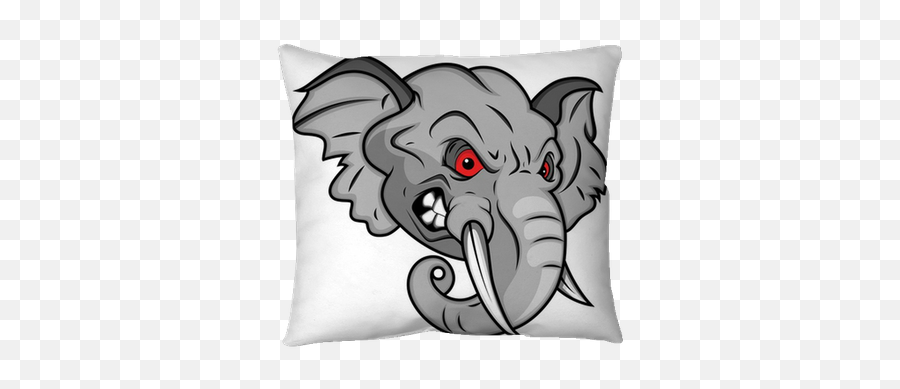 Angry Elephant Vector Mascot - Angry Elephant Face Clipart Emoji,How To Make Emoticon Elephant