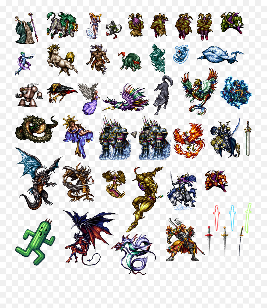 Mobile - Fictional Character Emoji,Final Fantasy 6 Emotion Sprite Sheet