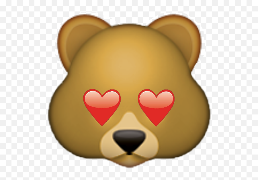 Polar Bear Emoji Png Transparent Png - Bear Emoji With Heart Eyes,Bear Emoji