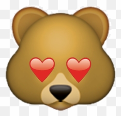 Polar Bear Emoji Png Transparent Png - Bear Emoji With Heart Eyes,Bear Emoji