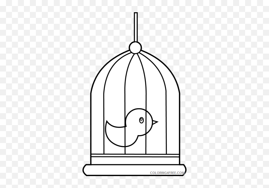 Birdcage Coloring Pages Bird Cage Cliparts Printable - Bird Inside The Cage Coloring Emoji,Cage Emoji