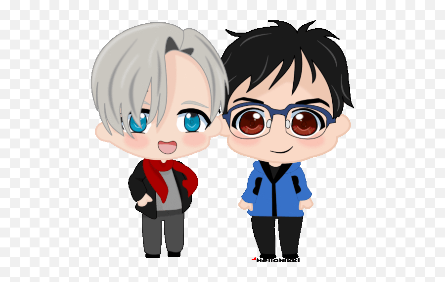 Chibi Victuuri Kiss - Victuuri Chibi Emoji,Yuri On Ice Gifs Yuri Chibi Emotion