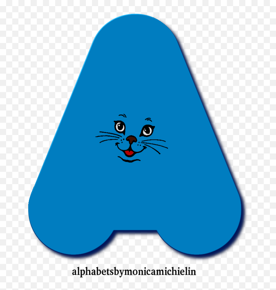 Monica Michielin Alphabets Blue Cat Kitten Alphabet Letter - Monica Michielin Númerogray And Golden Damask Texture Alphabet Icons And Emoji,Cat Emoticon Letters
