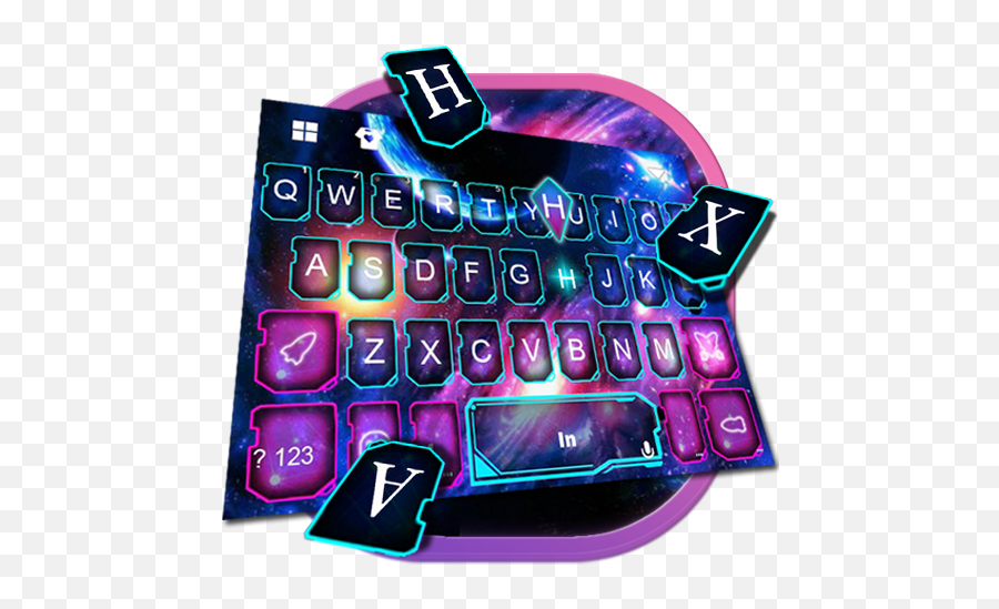Updated Galaxy Neon Rocket Keyboard Theme Android App Emoji,Teclado De Whatsapp Emojis